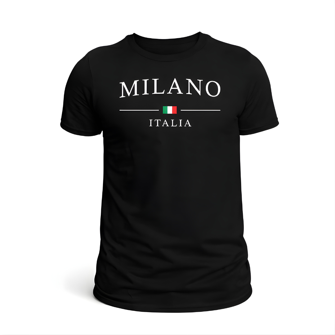 Unisex Milano, Italy Black T -Shirt