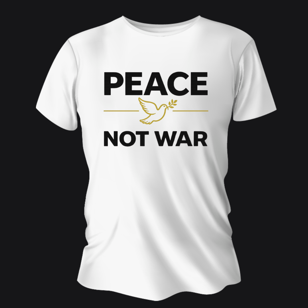 PEACE NOT WAR™ White T-Shirt | Minimalist Spiritual Graphic Tee