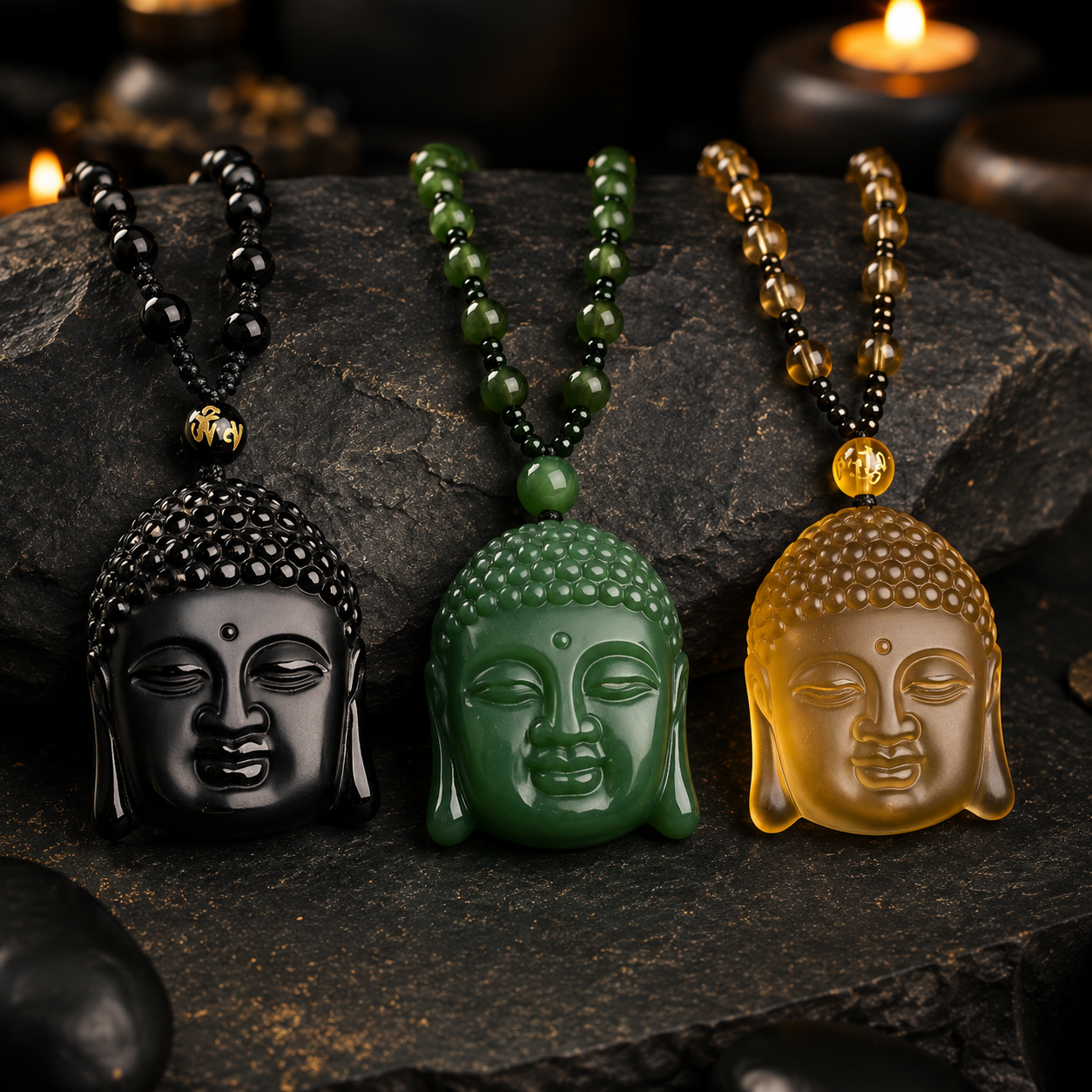 Temple-Blessed Buddha Rosary Necklace for Mindfulness and Meditation