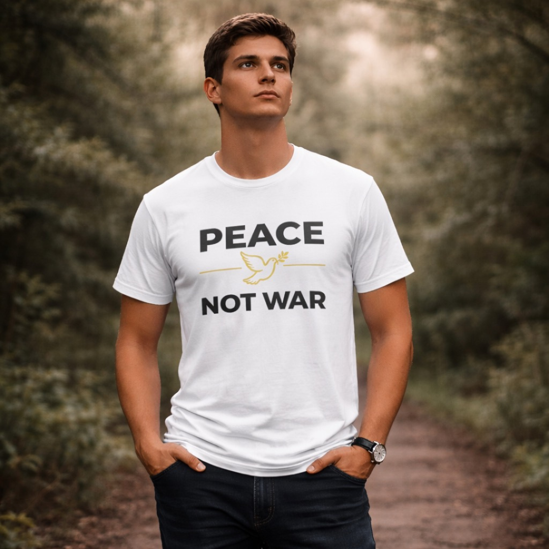 PEACE NOT WAR™ White T-Shirt | Minimalist Spiritual Graphic Tee