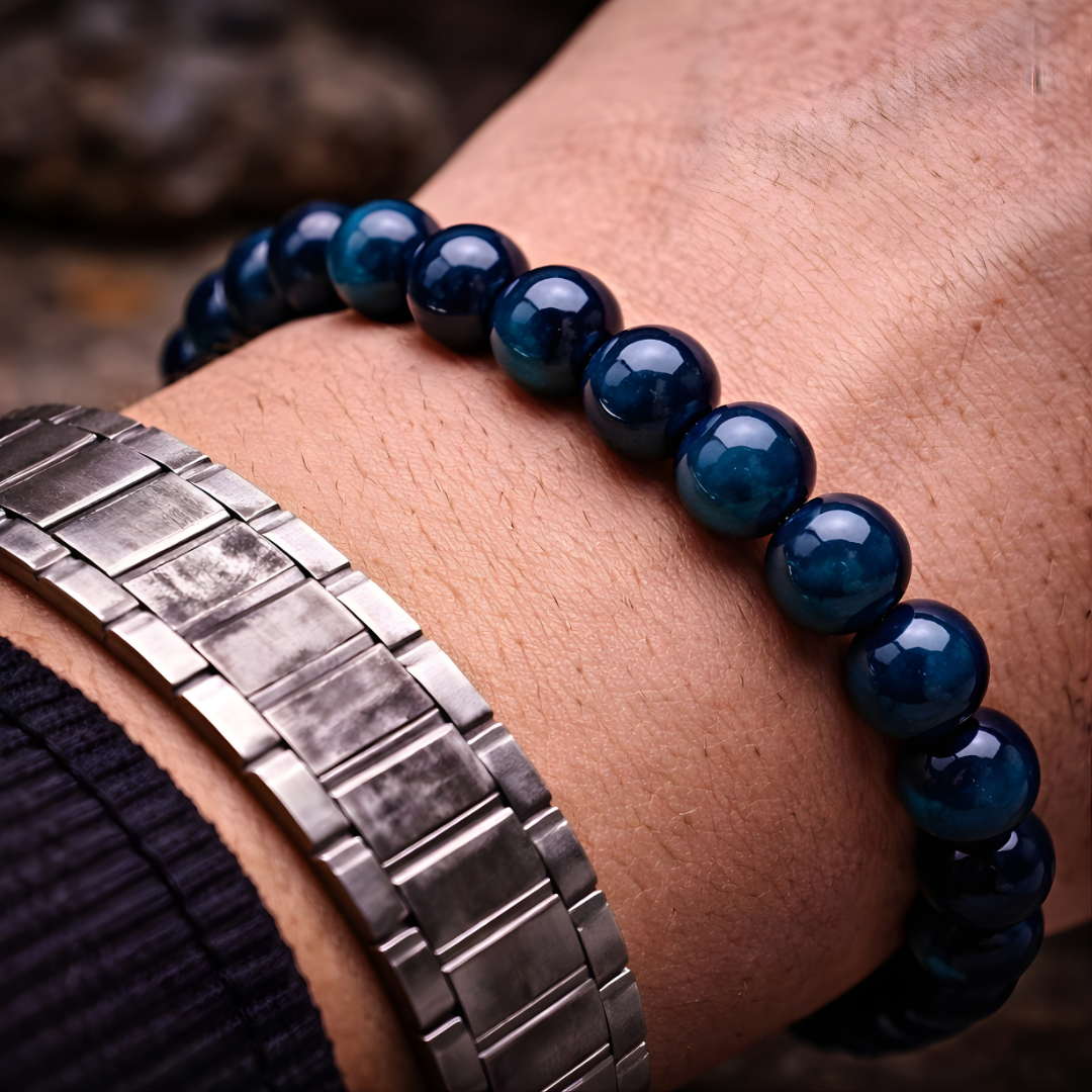 Blue Tiger Eye Natural Beaded Bracelet