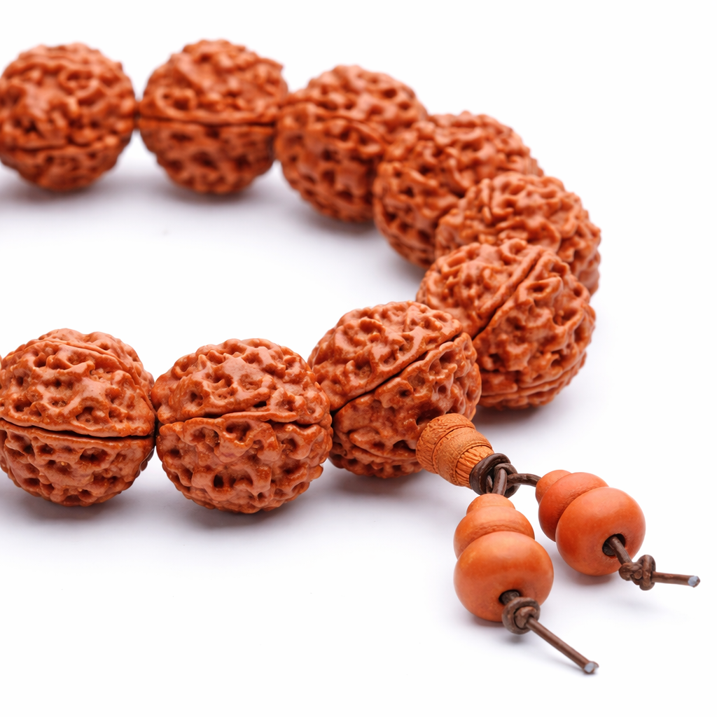 18mm Rudraksha Mukhi Mala Bracelet – Natural Meditation Prayer Beads