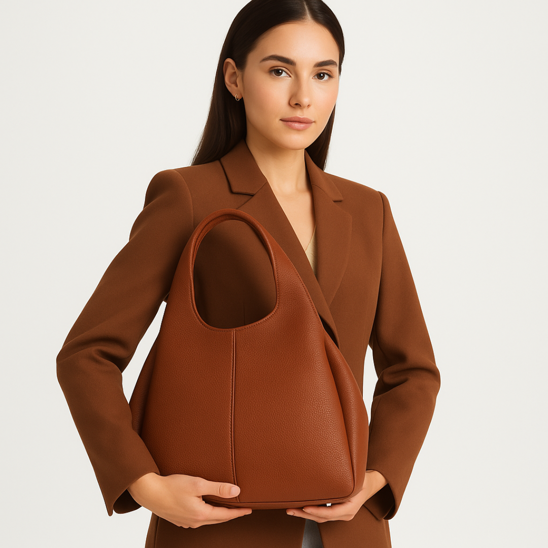 Snazzy Jahzzie Luxury Tan Leather Shoulder Bag