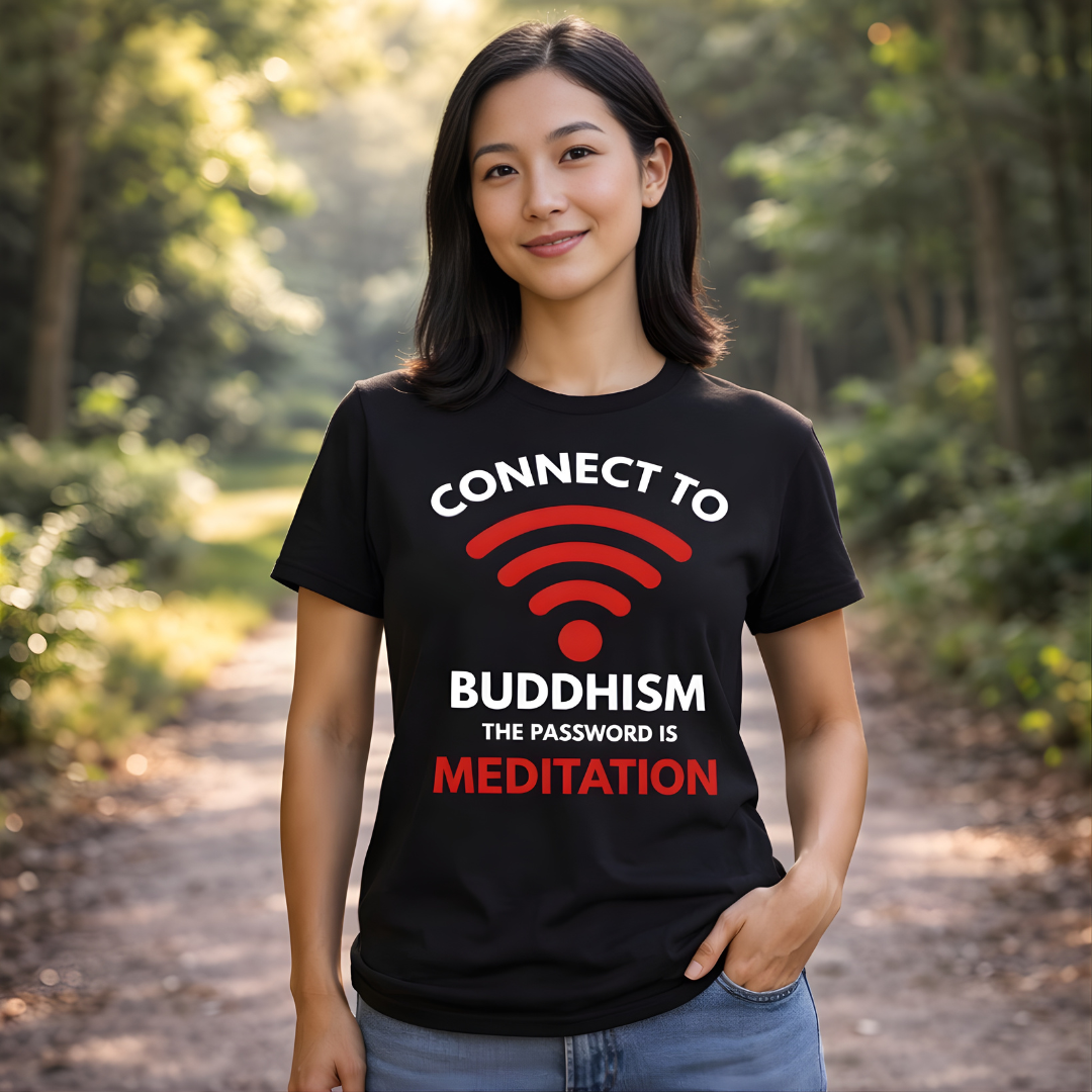 Connect to Buddhism – Unisex Black T-Shirt