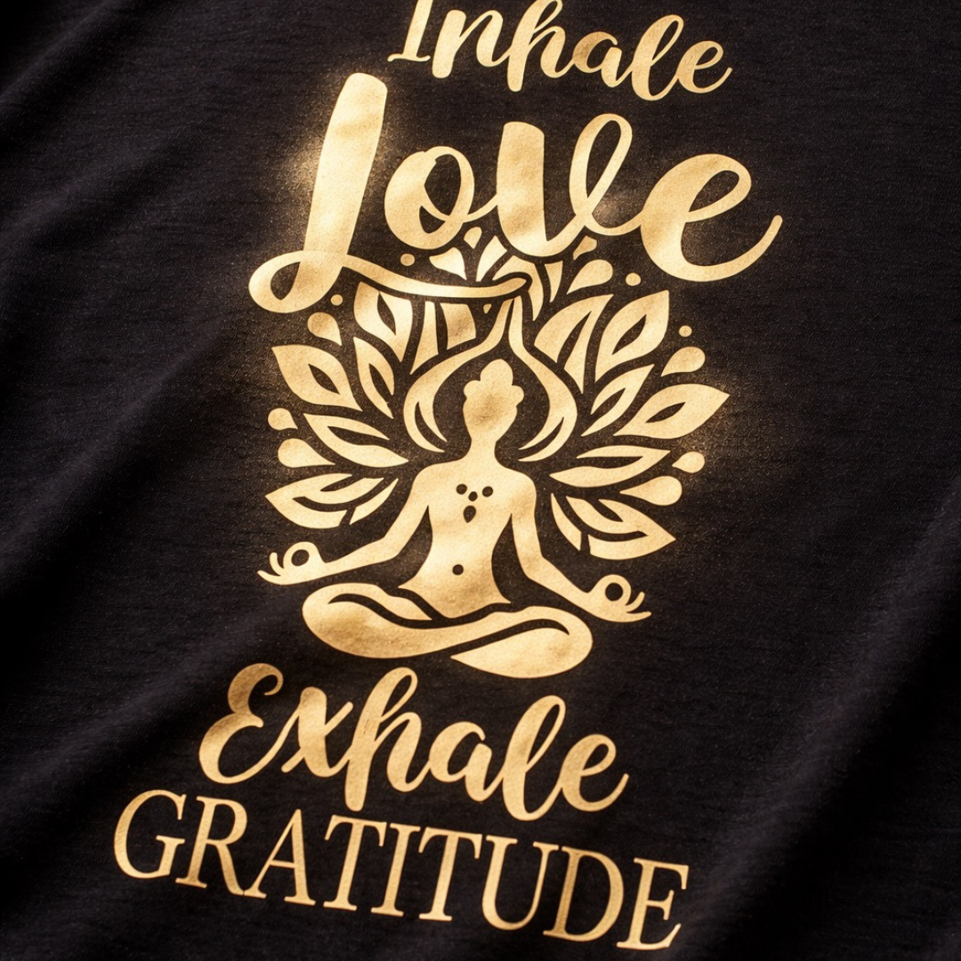Inhale Love, Exhale Gratitude - Unisex Meditation T-Shirt
