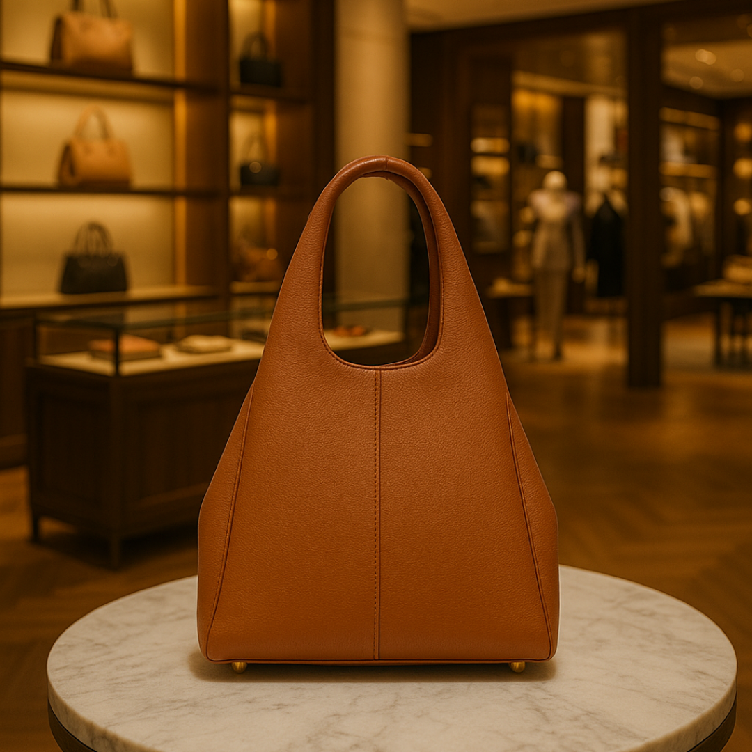 Snazzy Jahzzie Luxury Tan Leather Shoulder Bag