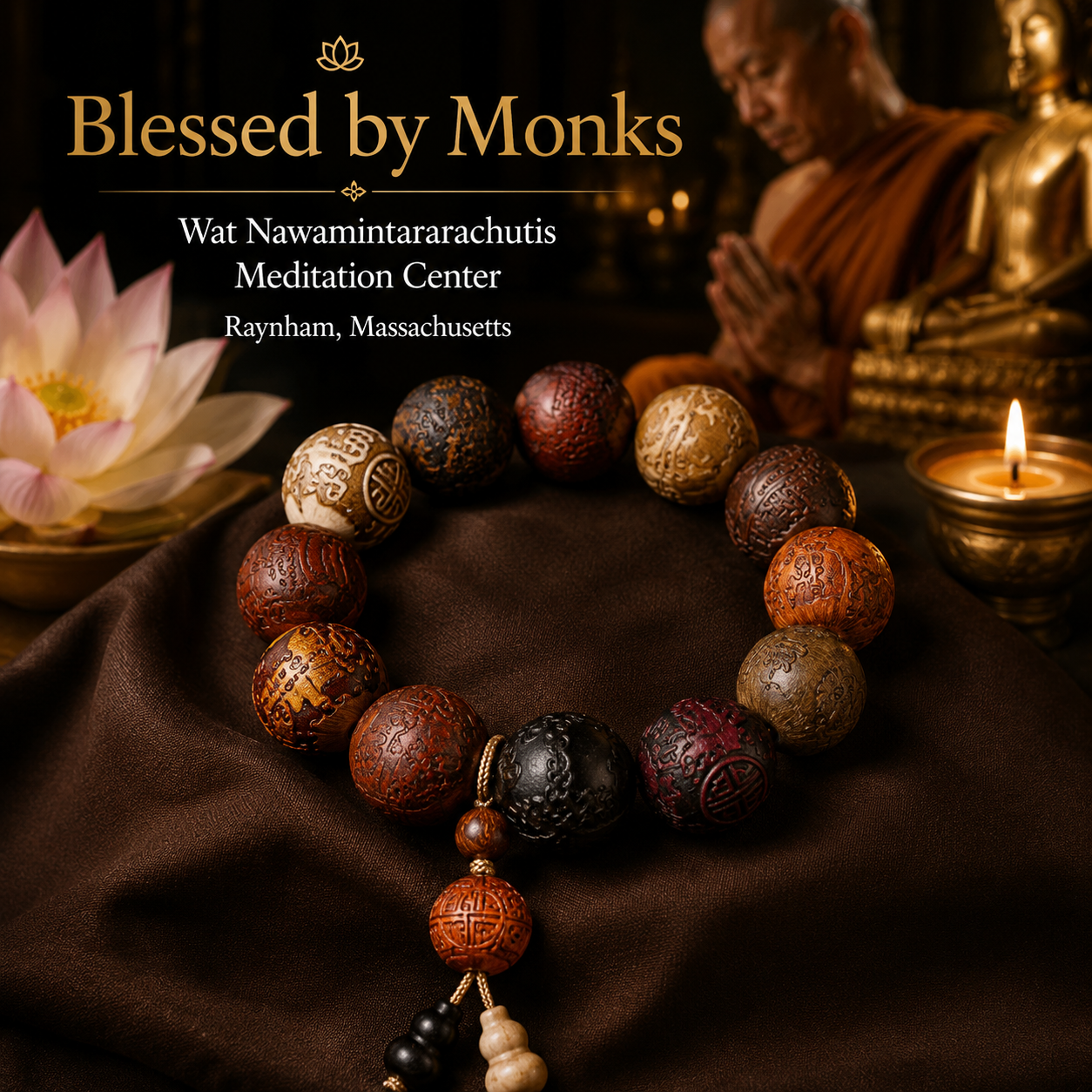 Thai Wooden Monk-Blessed Meditation Bracelet