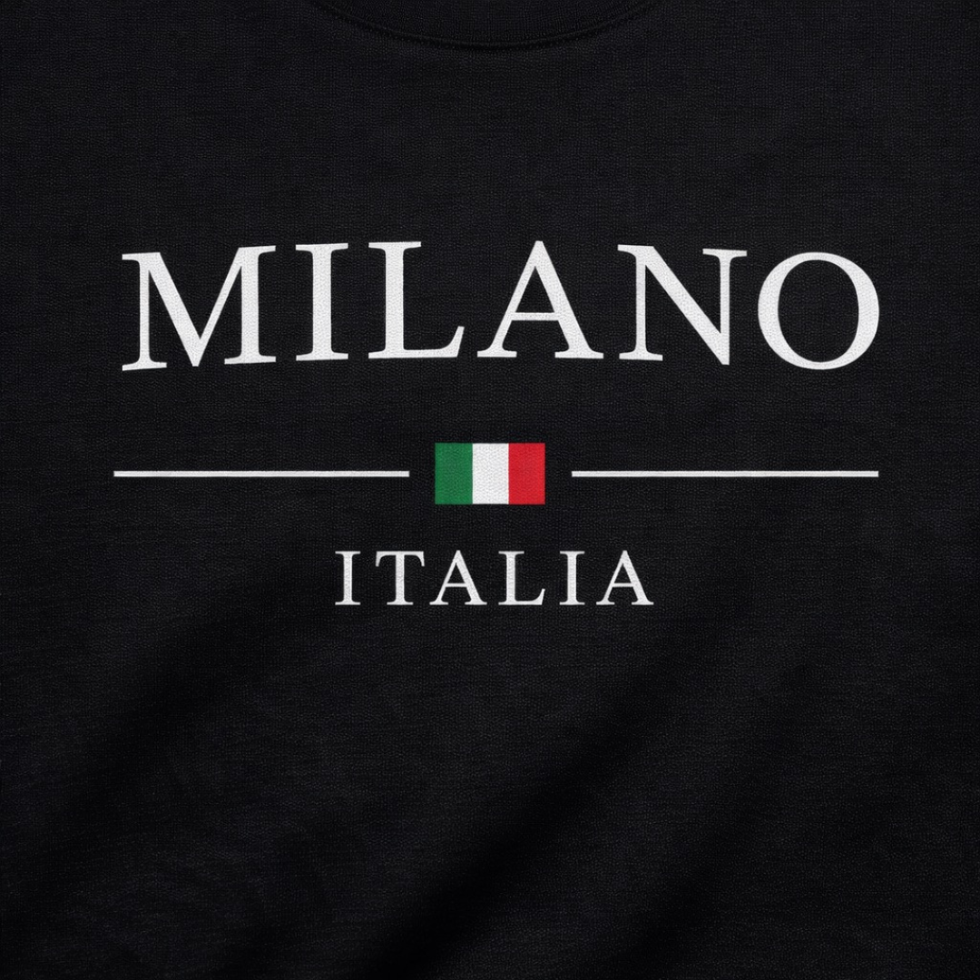 Unisex Milano, Italy Black T -Shirt