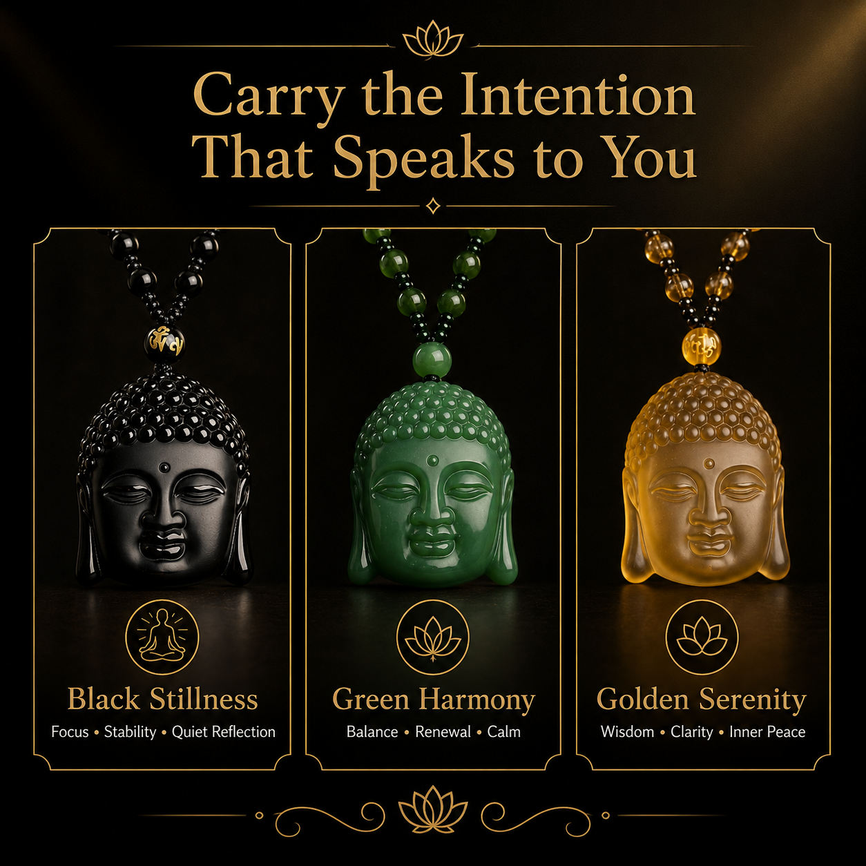 Temple-Blessed Buddha Rosary Necklace for Mindfulness and Meditation