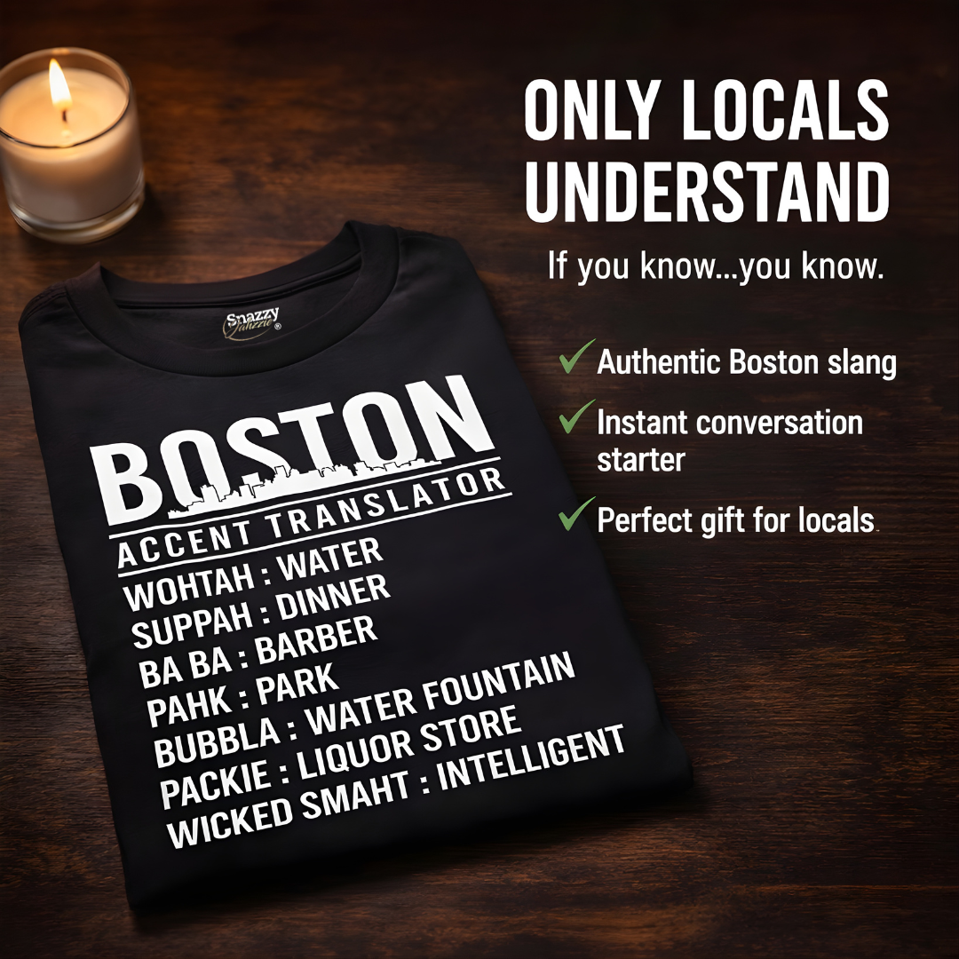 Unisex Boston Accent Translator Black T-Shirt