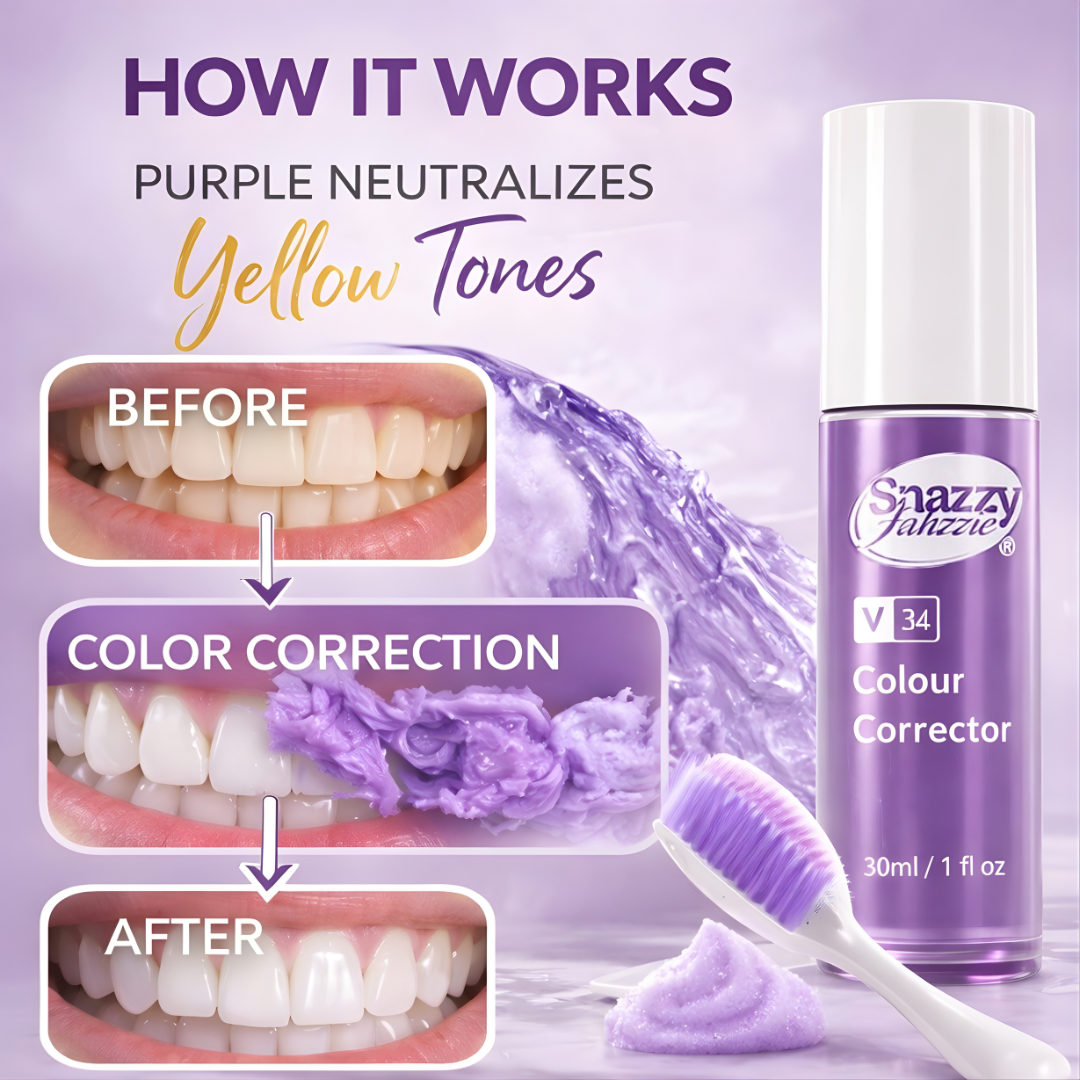 Snazzy Jahzzie V34 Purple Color Corrector Toothpaste Mousse – Teeth Whitening Foam