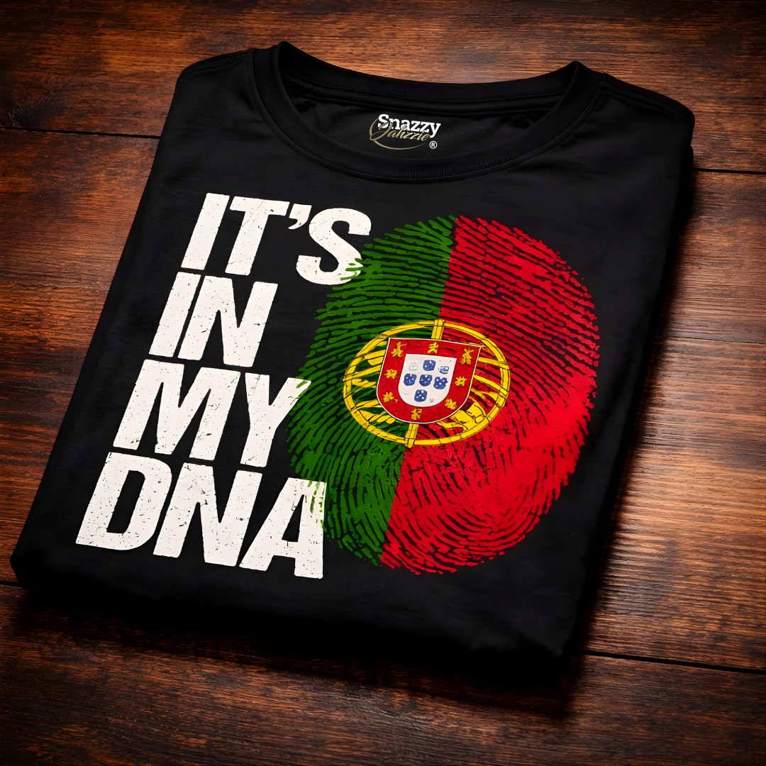Unisex Black IT’S IN MY DNA Portuguese T-Shirt