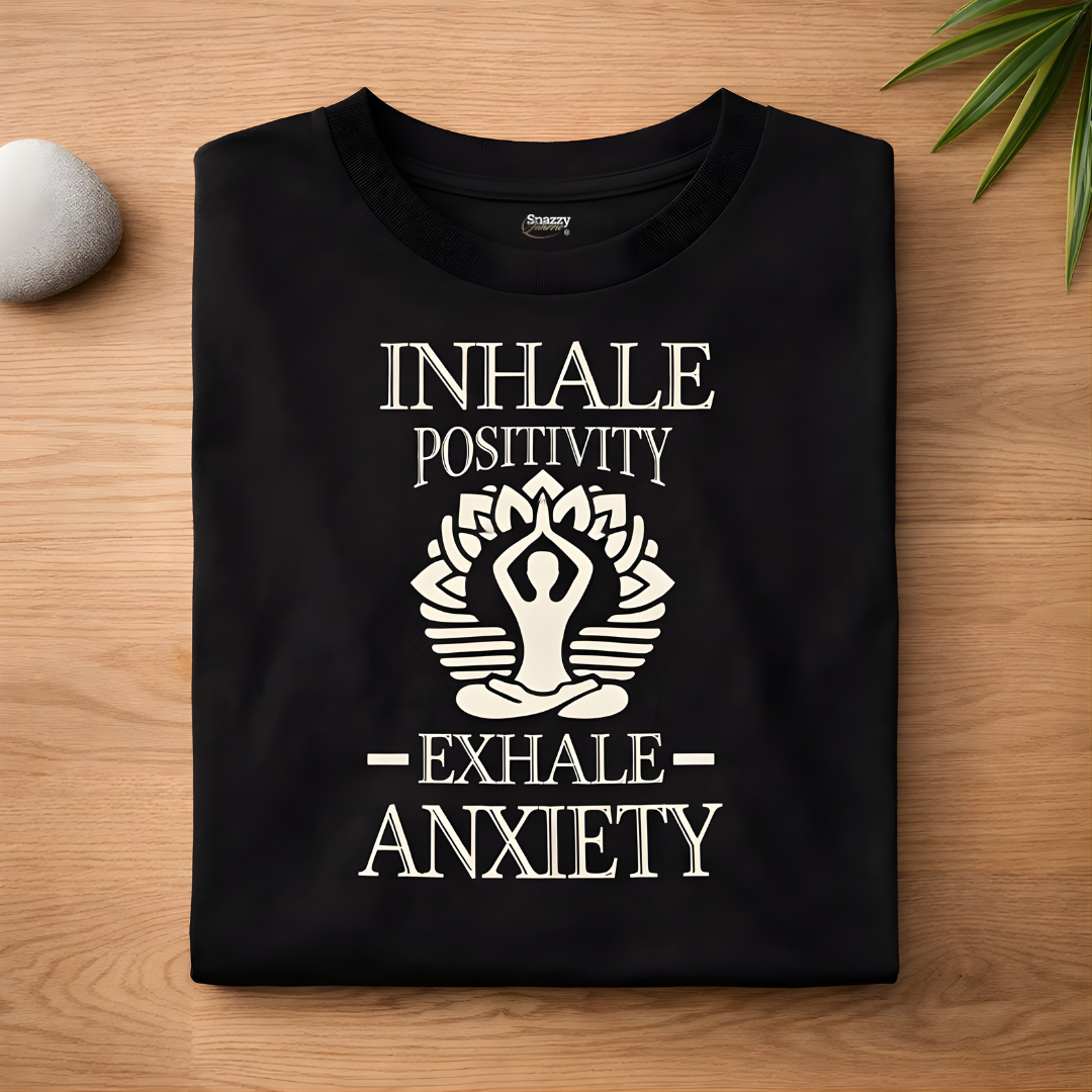 Inhale Positivity Exhale Anxiety Meditation Unisex t-shirt