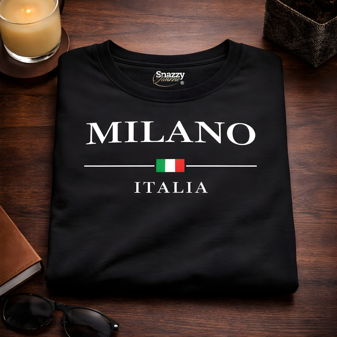 Unisex Milano, Italy Black T -Shirt