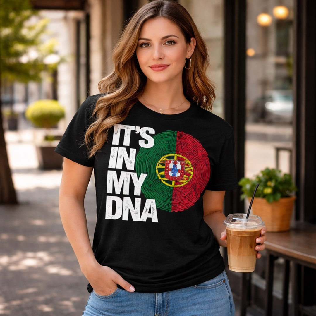 Unisex Black IT’S IN MY DNA Portuguese T-Shirt