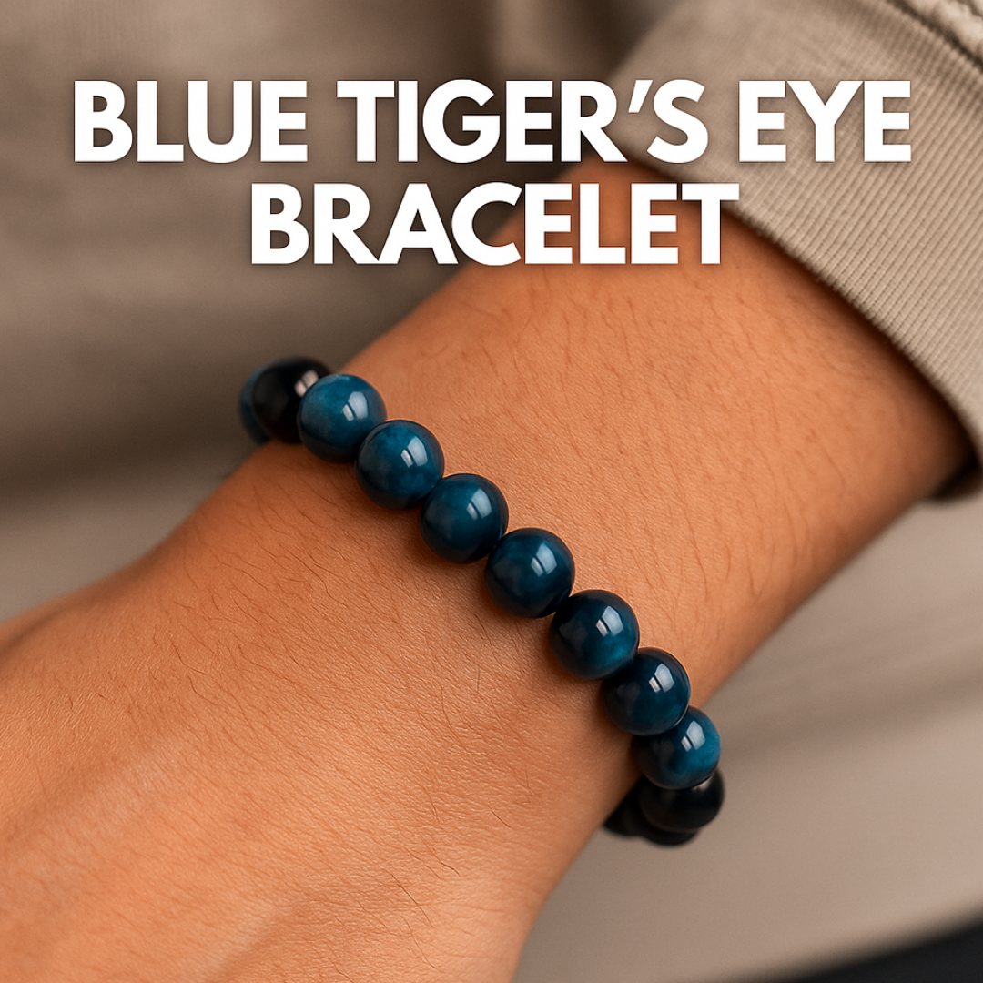 Blue Tiger Eye Natural Beaded Bracelet