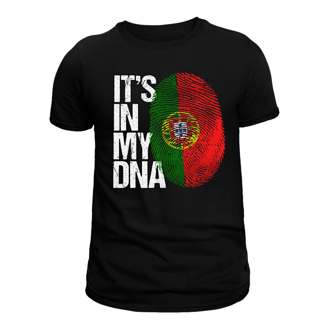Unisex Black IT’S IN MY DNA Portuguese T-Shirt