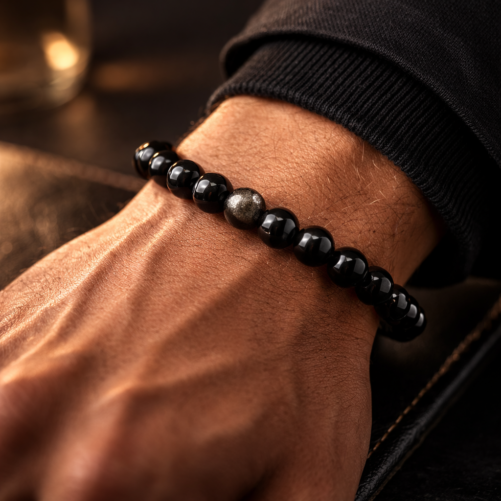 Golden Obsidian Beaded Bracelet