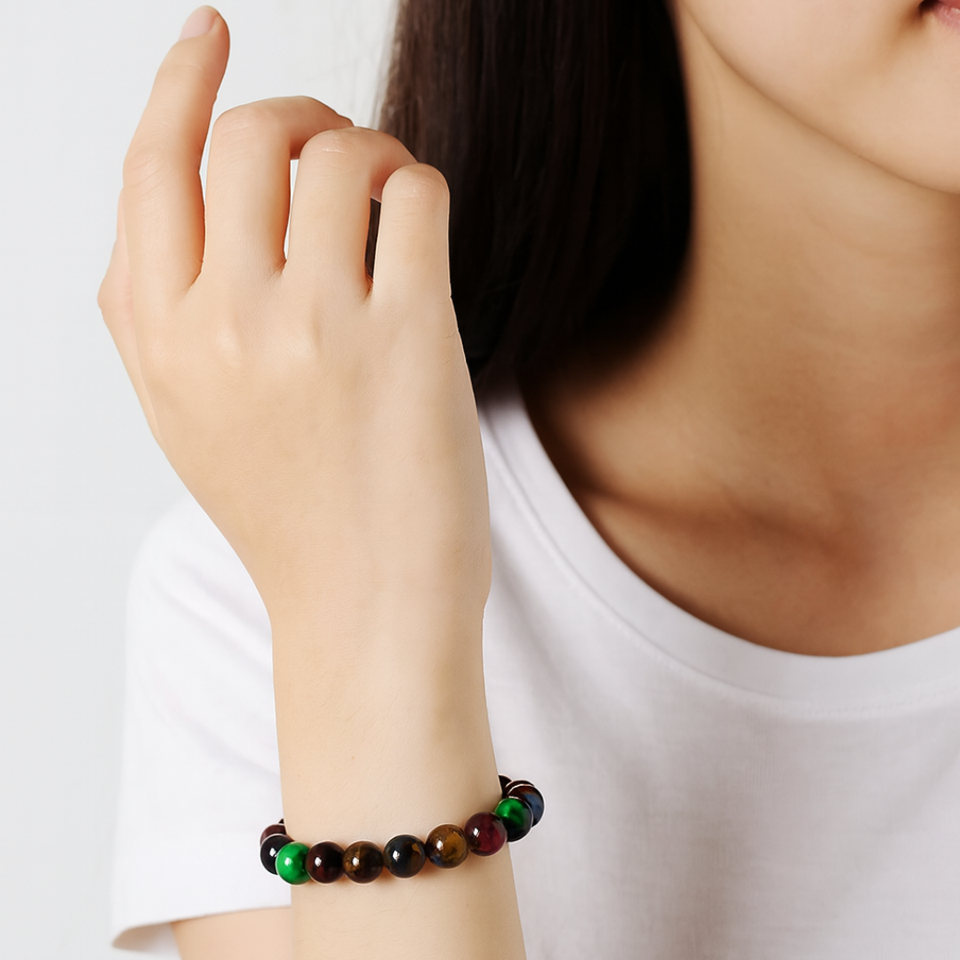 Colored Tiger Stone Bracelet