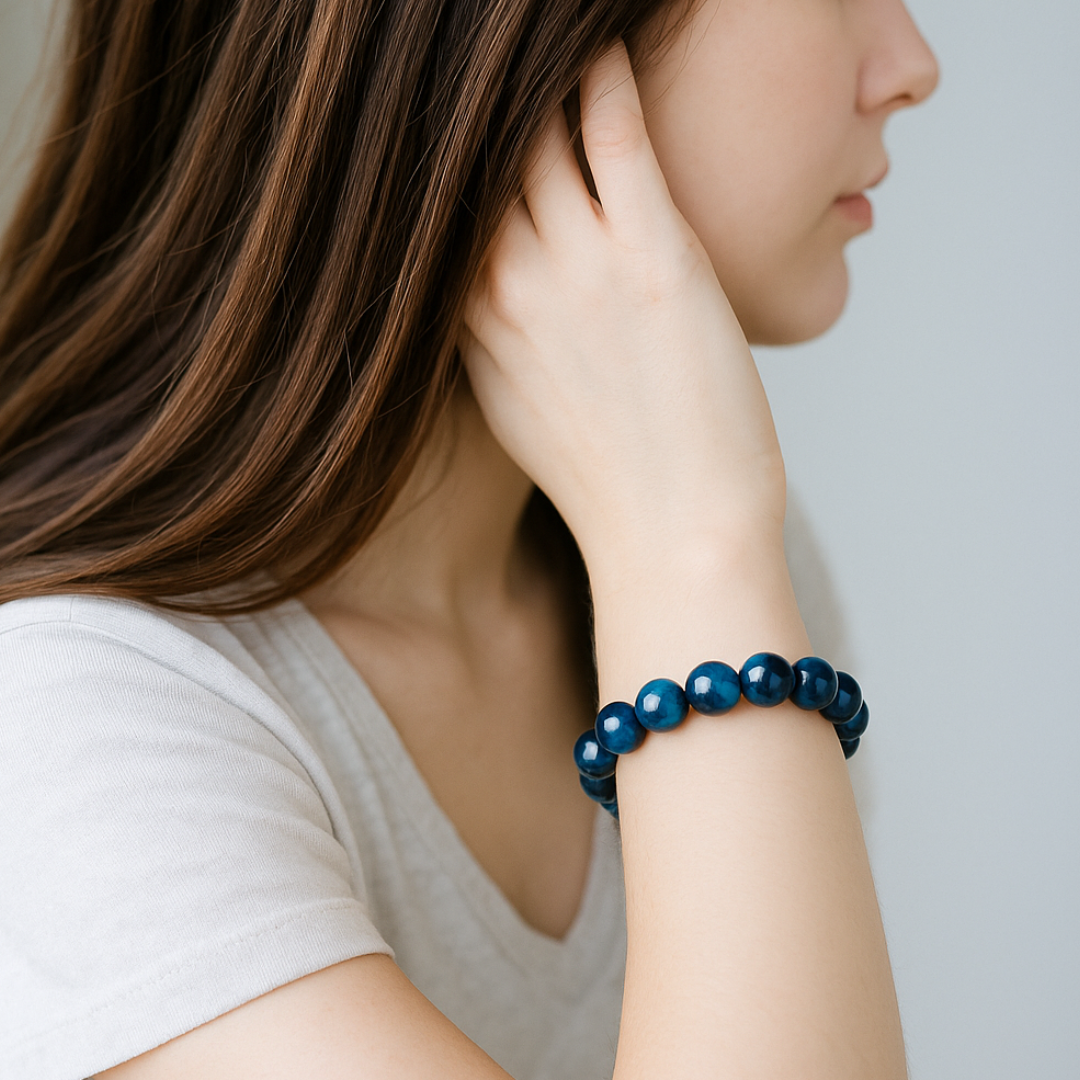 Blue Tiger Eye Natural Beaded Bracelet