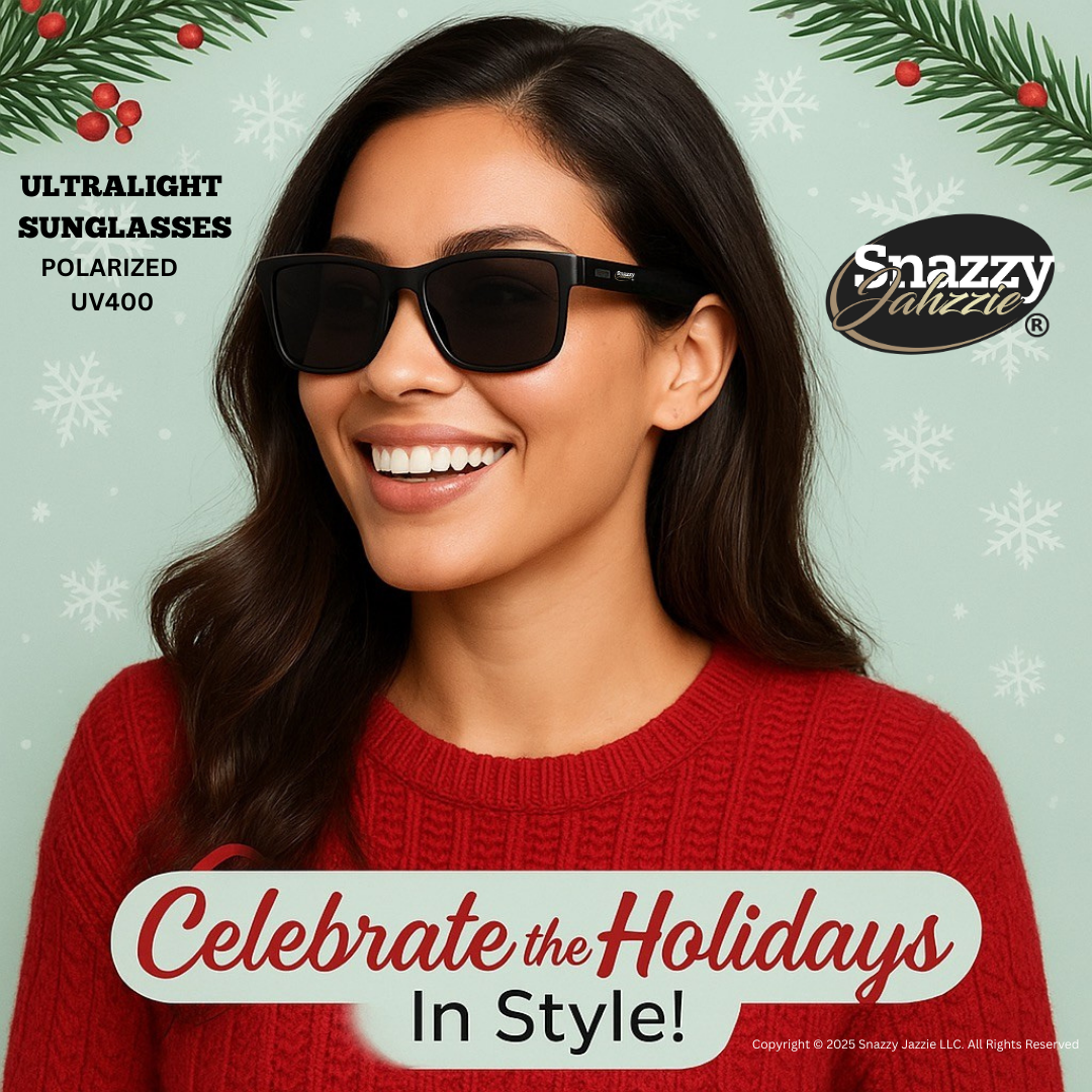 Snazzy Jahzzie All Black Ultralight Sunglasses – Polarized UV400 Retro Unisex Shades