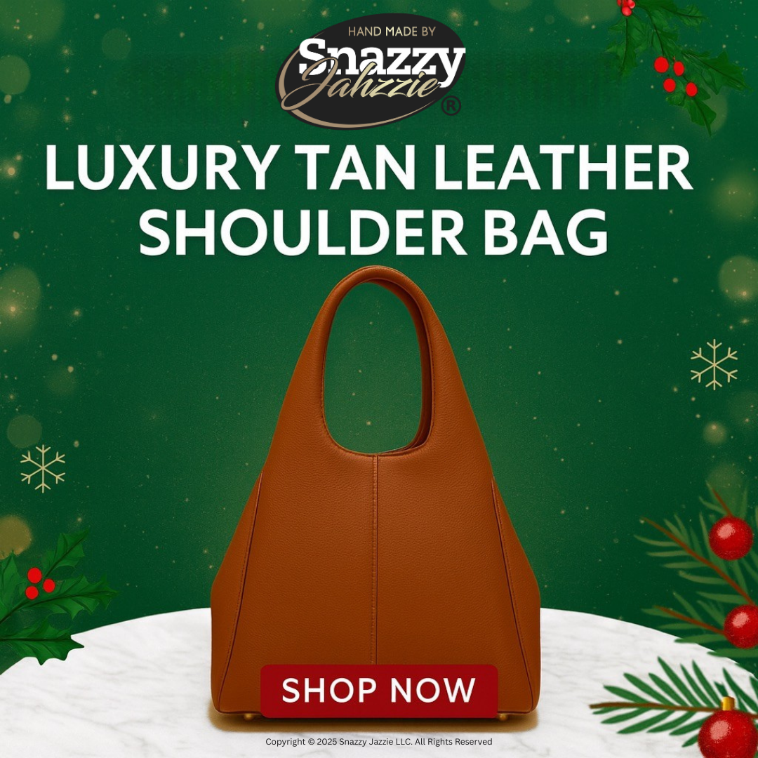 Snazzy Jahzzie Luxury Tan Leather Shoulder Bag
