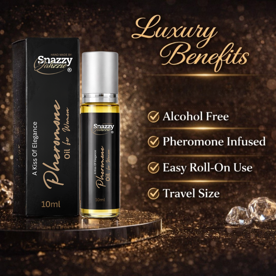 A Kiss of Elegance – Women's Pheromone Roll-On Perfume Oil (10ml) | Snazzy Jahzzie