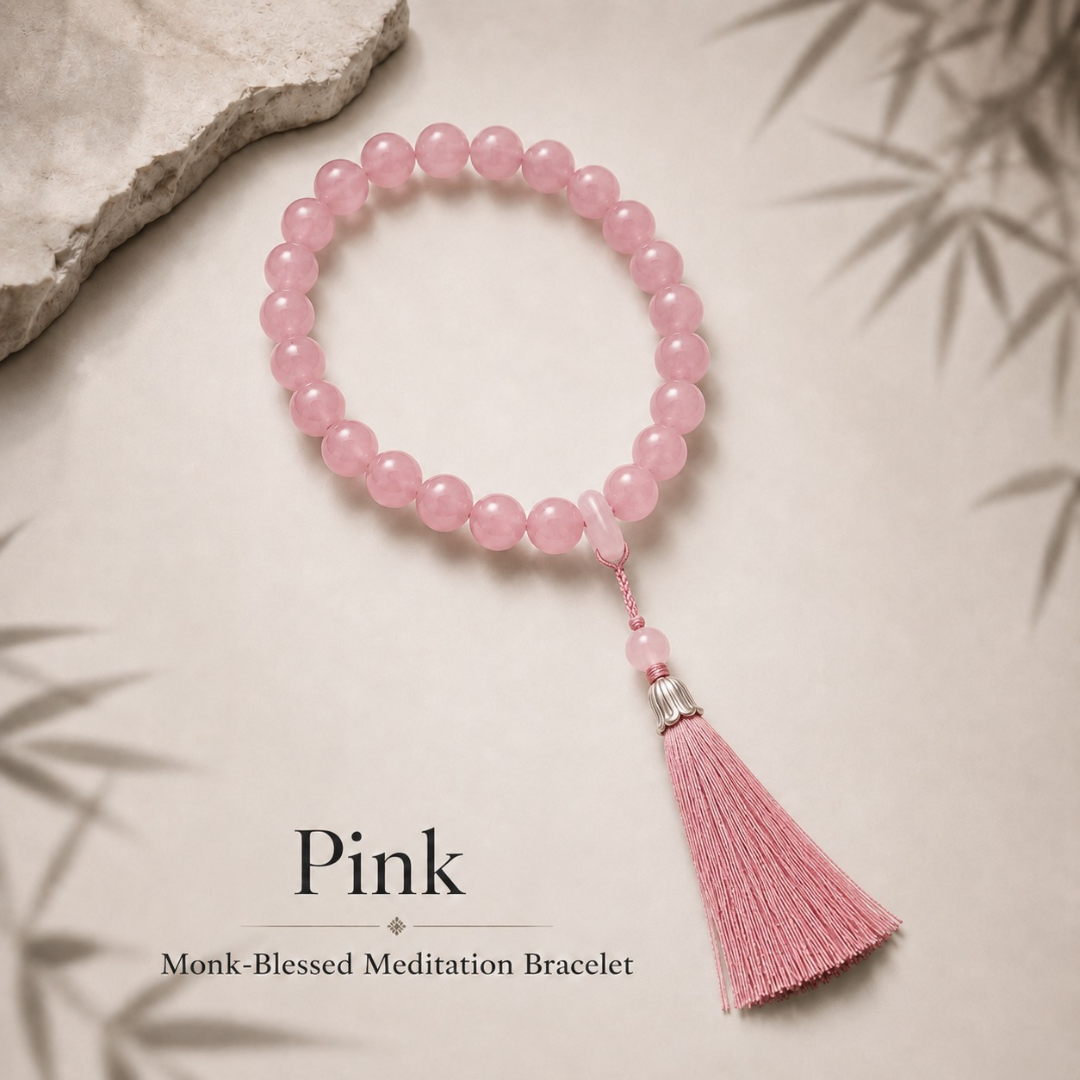 Tassel Meditation Prayer Bead Bracelet – 1.2 cm Beads