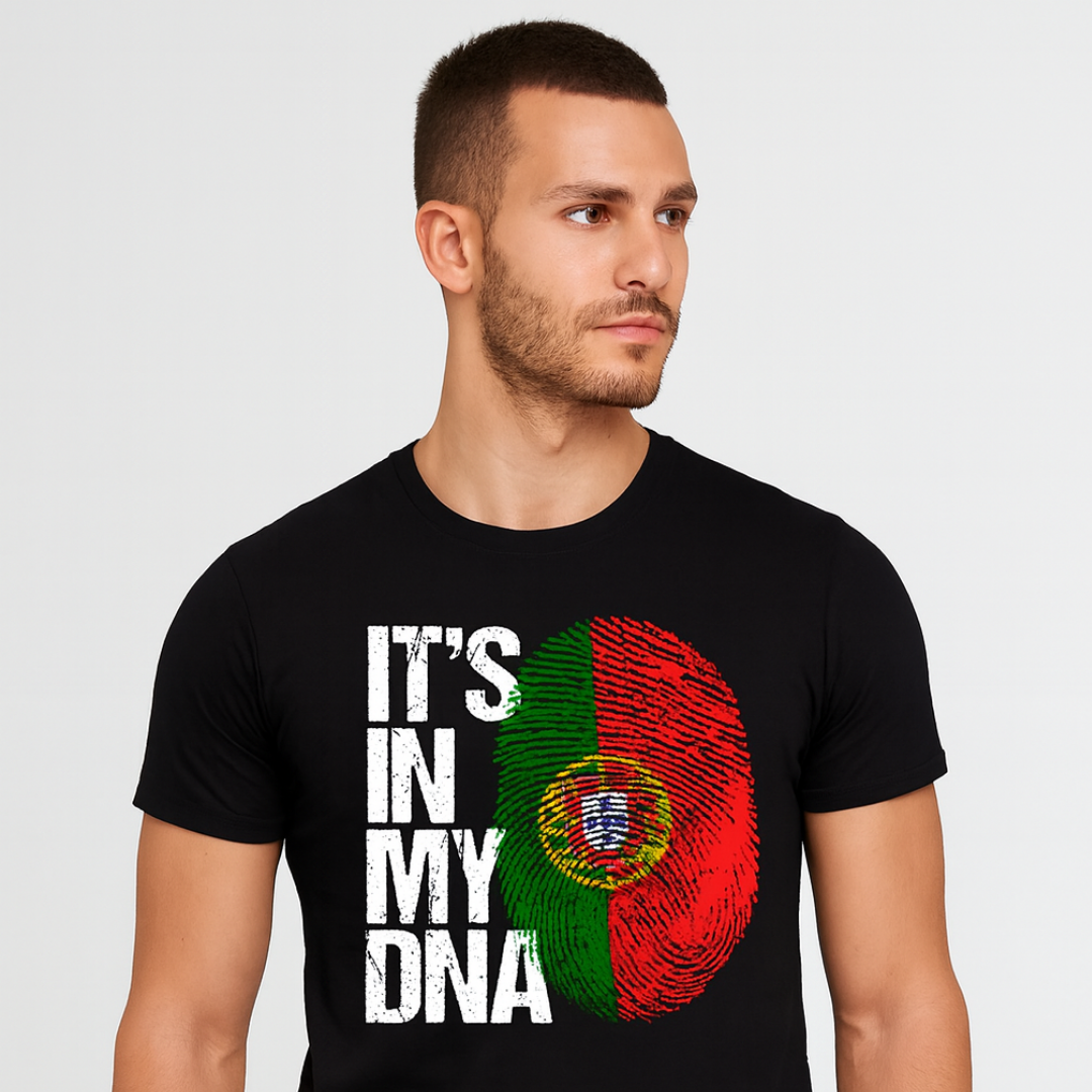 Unisex Black IT’S IN MY DNA Portuguese T-Shirt