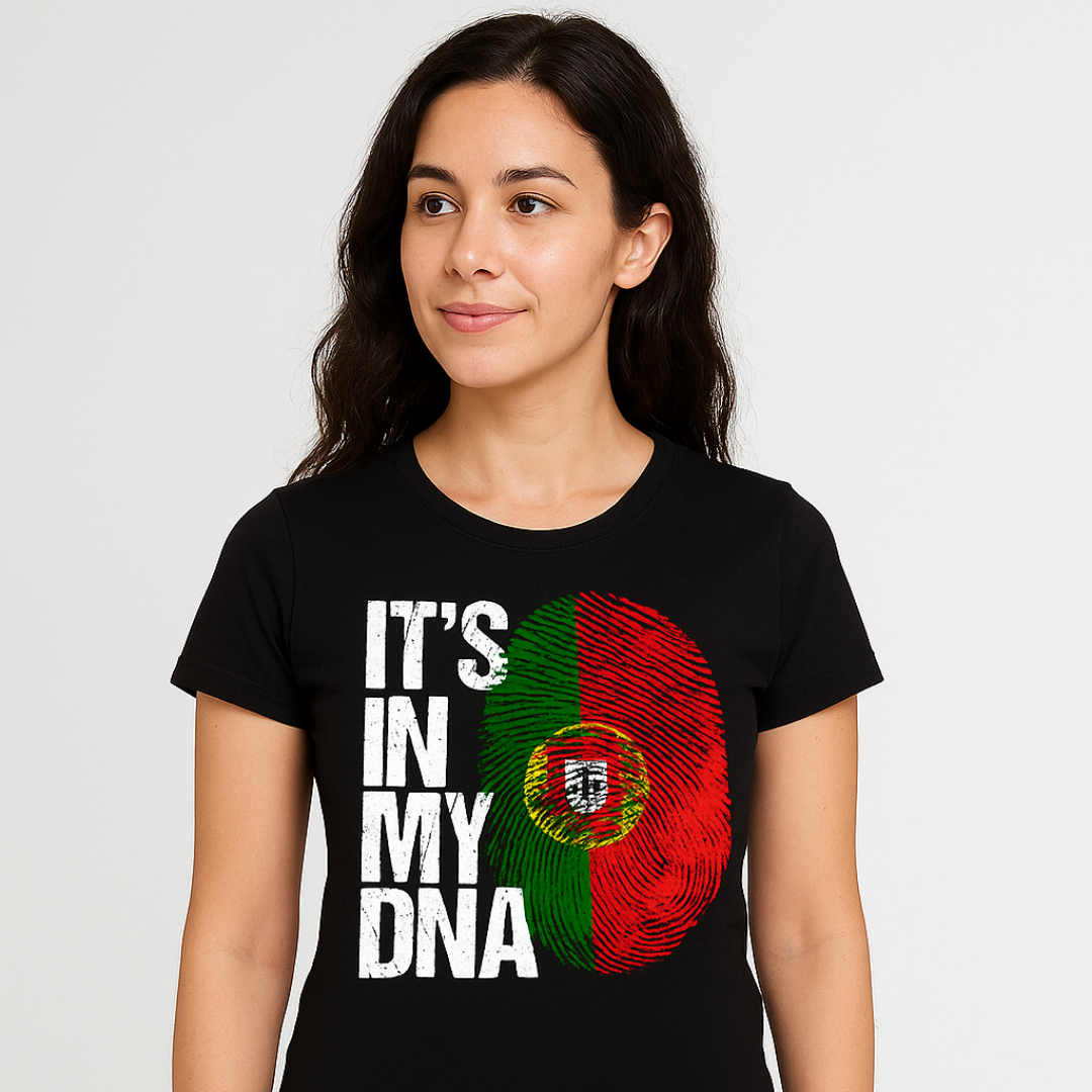 Unisex Black IT’S IN MY DNA Portuguese T-Shirt