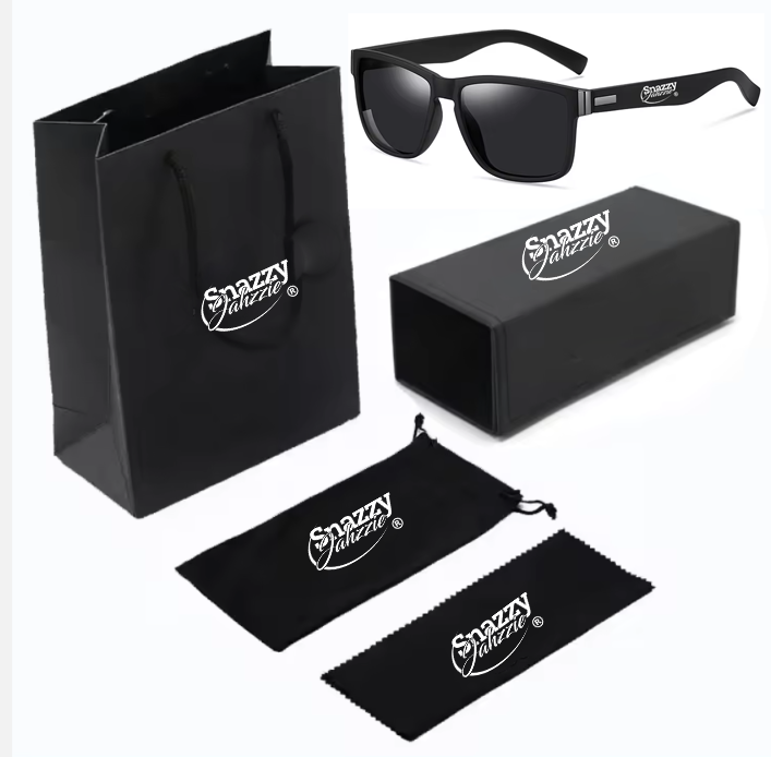 Snazzy Jahzzie All Black Ultralight Sunglasses – Polarized UV400 Retro Unisex Shades