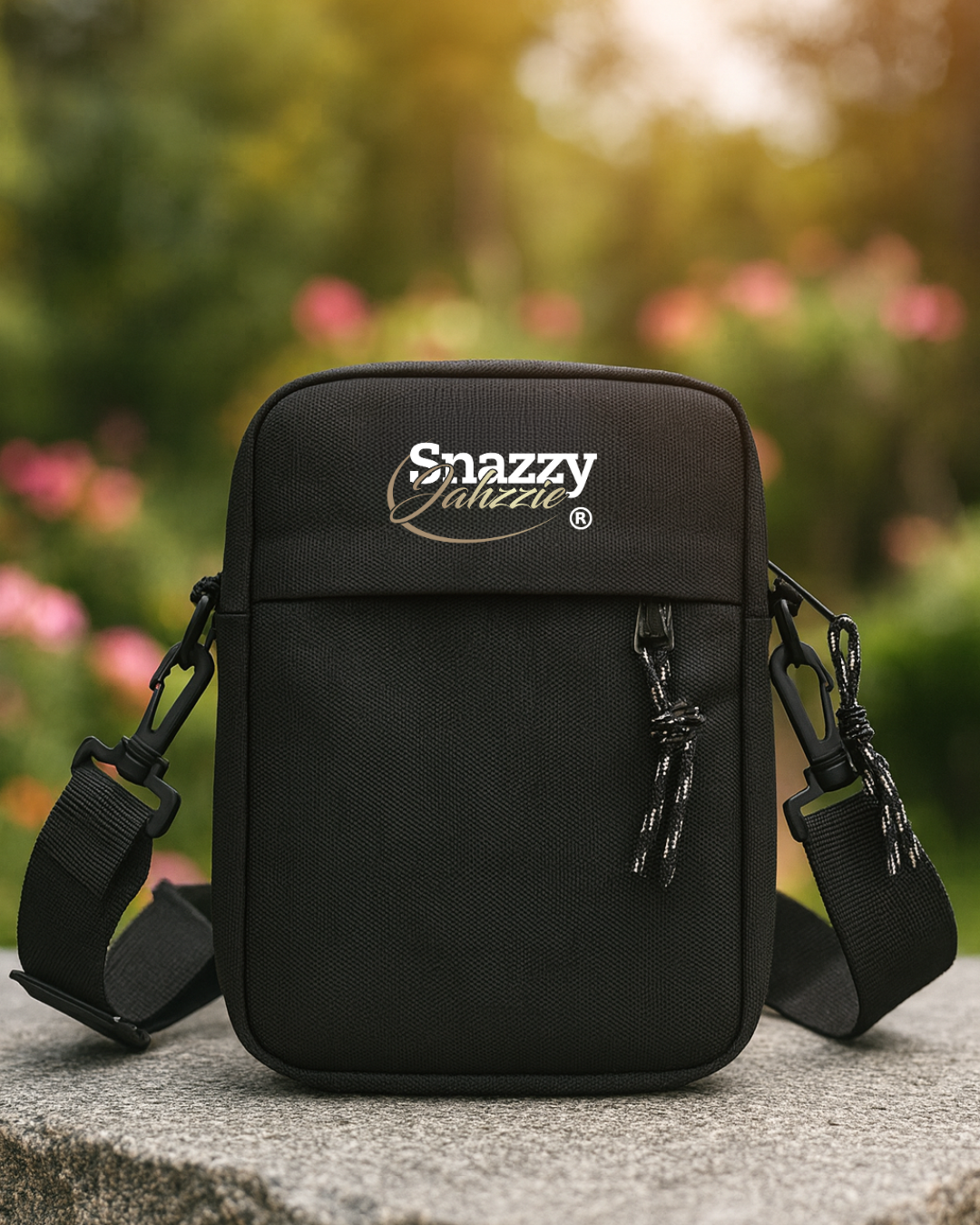 Snazzy Jahzzie Black Nylon Messenger Bag – Lightweight, Water-Resistant Crossbody (Unisex)