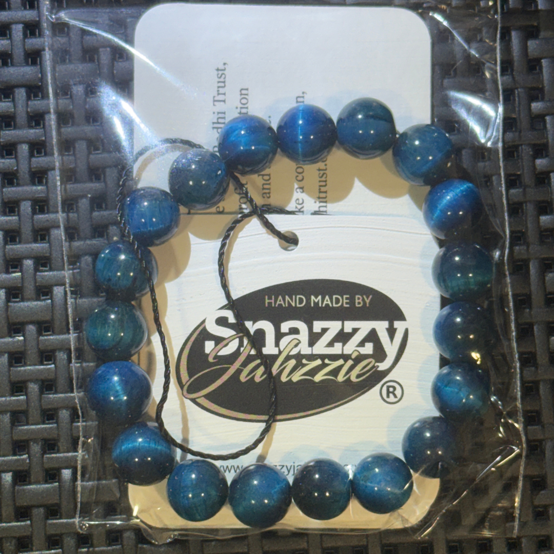 Blue Tiger Eye Natural Beaded Bracelet