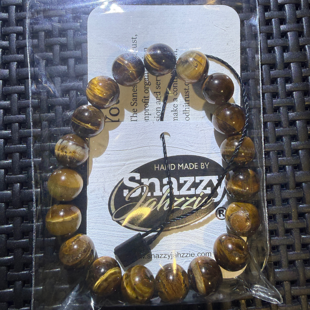 Brown Tiger Eye Bracelet – Natural Stone 10mm Beaded Meditation Bracelet