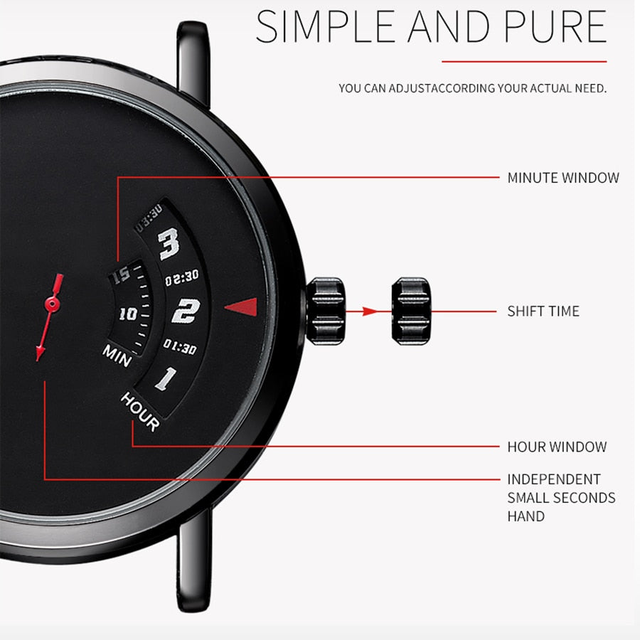 Men’s Quartz Wrist Watch With Leather Strap