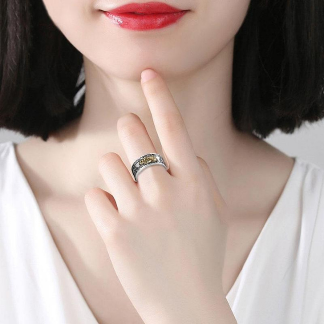 Pixiu Feng Shui Luck, Wealth & Protection Adjustable Ring for Unisex