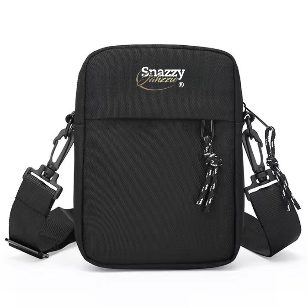 Snazzy Jahzzie Black Nylon Messenger Bag – Lightweight, Water-Resistant Crossbody (Unisex)