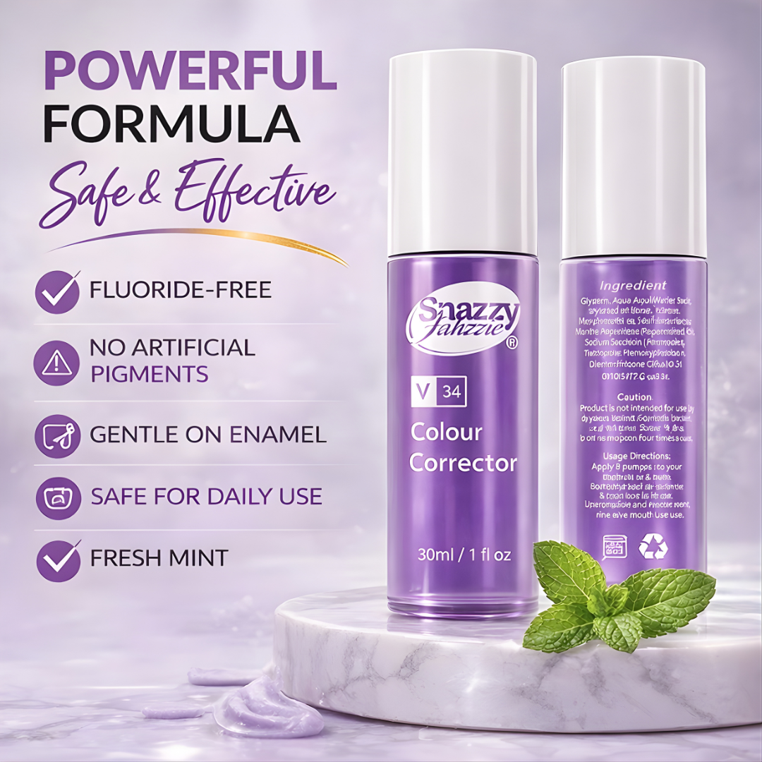 Snazzy Jahzzie V34 Purple Color Corrector Toothpaste Mousse – Teeth Whitening Foam