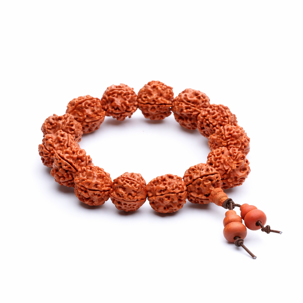 18mm Rudraksha Mukhi Mala Bracelet – Natural Meditation Prayer Beads