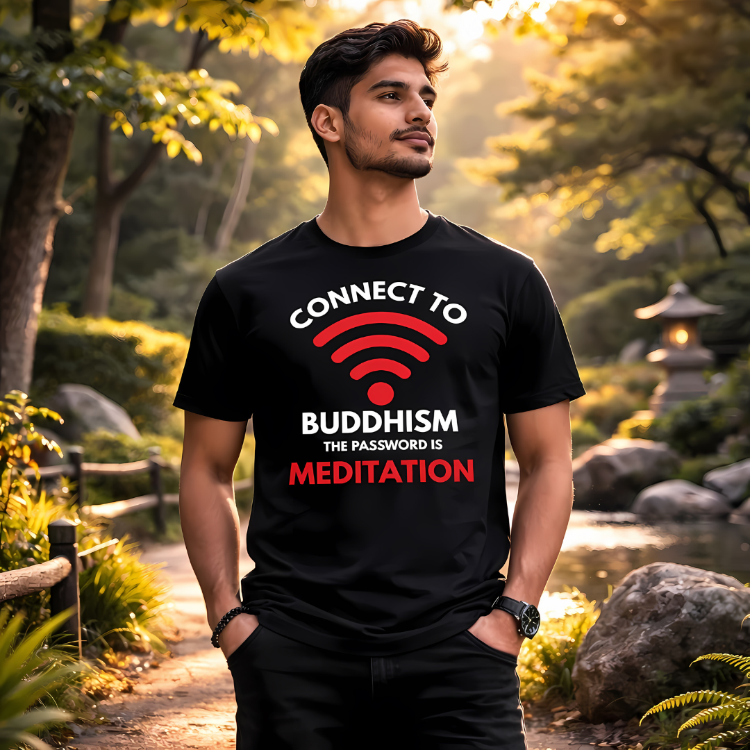 Connect to Buddhism – Unisex Black T-Shirt