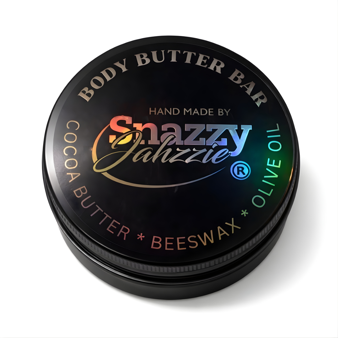 Snazzy Jahzzie Cocoa Butter Body Butter Bar – Natural Solid Moisturizer (2oz)