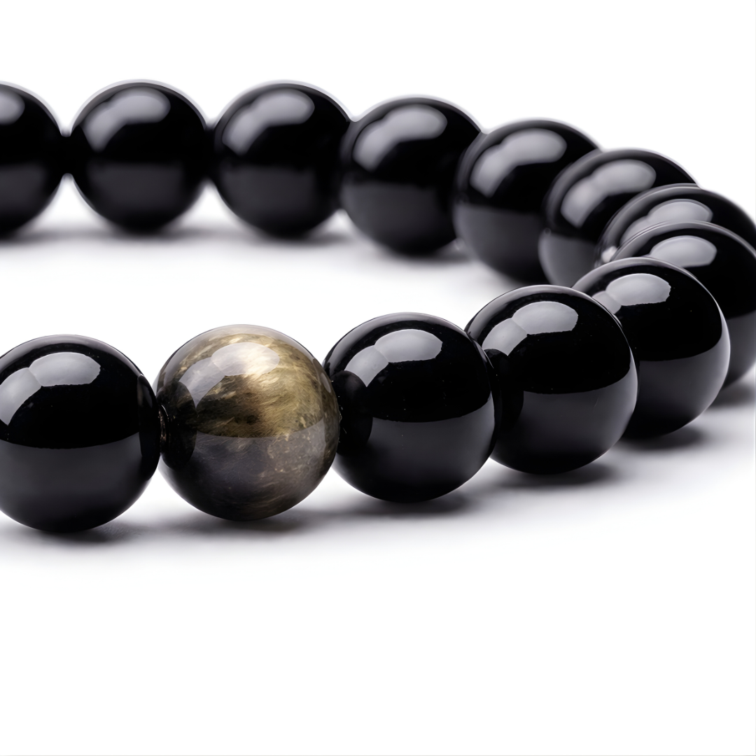 Golden Obsidian Beaded Bracelet
