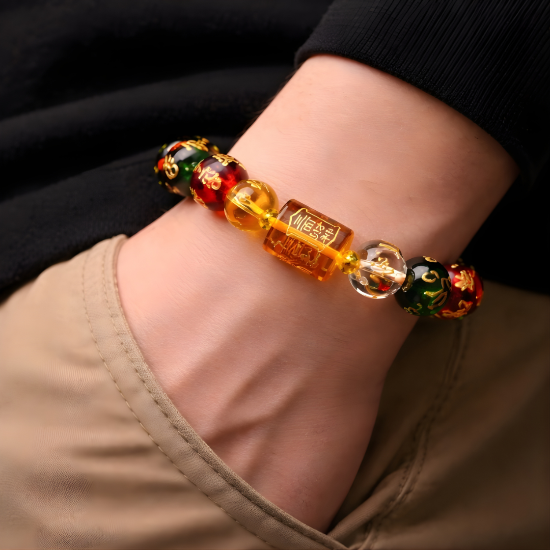 Pi Xiu Artificial Crystal Color 12mm Bracelet