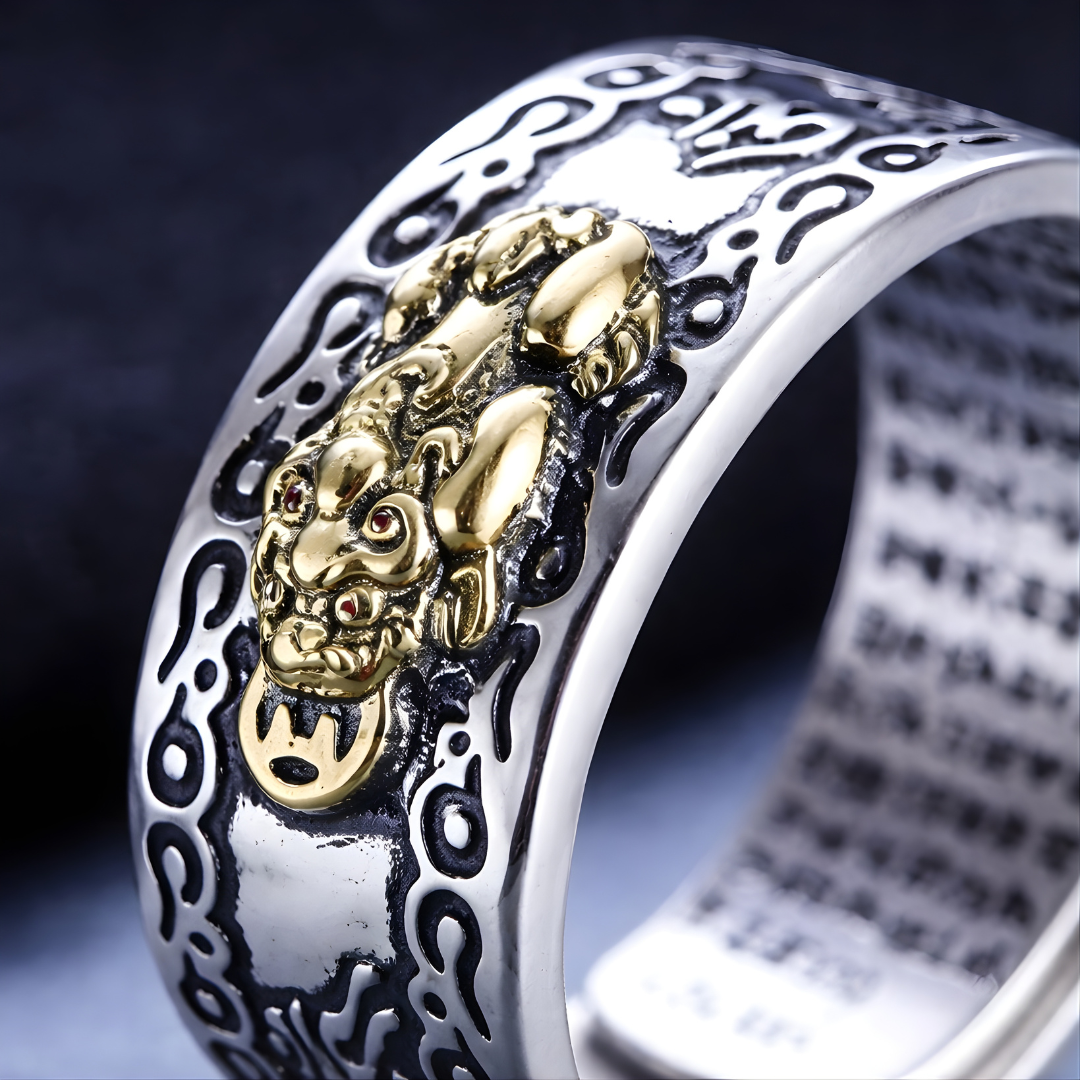 Pixiu Feng Shui Wealth & Protection Ring (Adjustable)