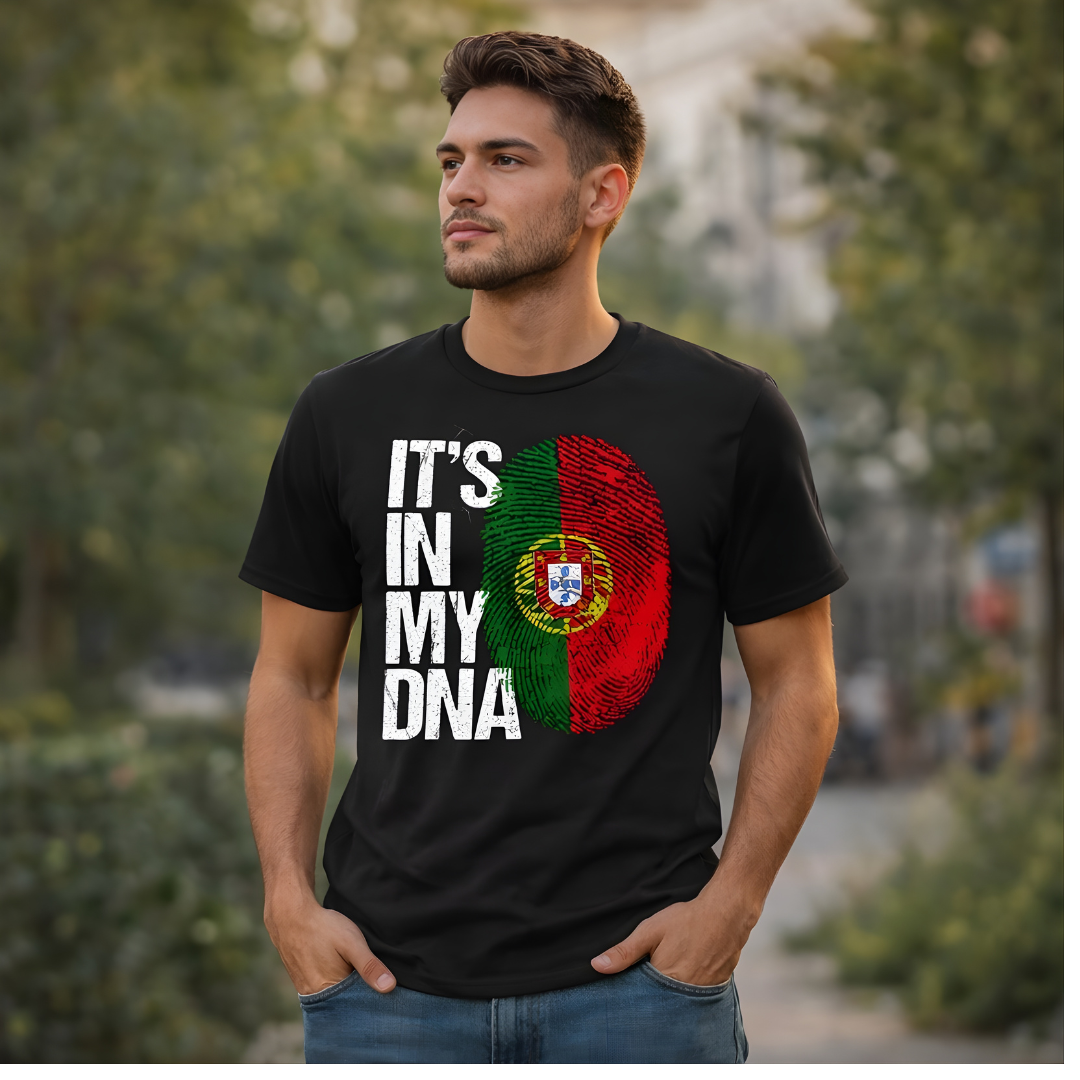 Unisex Black IT’S IN MY DNA Portuguese T-Shirt