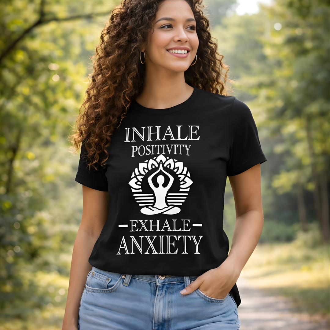 Inhale Positivity Exhale Anxiety Meditation Unisex t-shirt