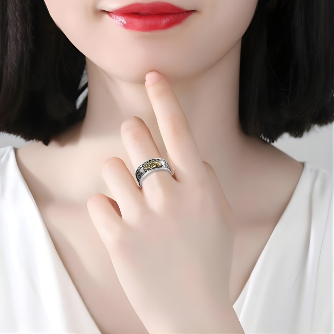 Pixiu Feng Shui Wealth & Protection Ring (Adjustable)