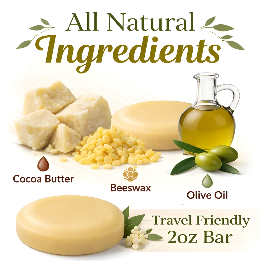 Snazzy Jahzzie Cocoa Butter Body Butter Bar – Natural Solid Moisturizer (2oz)