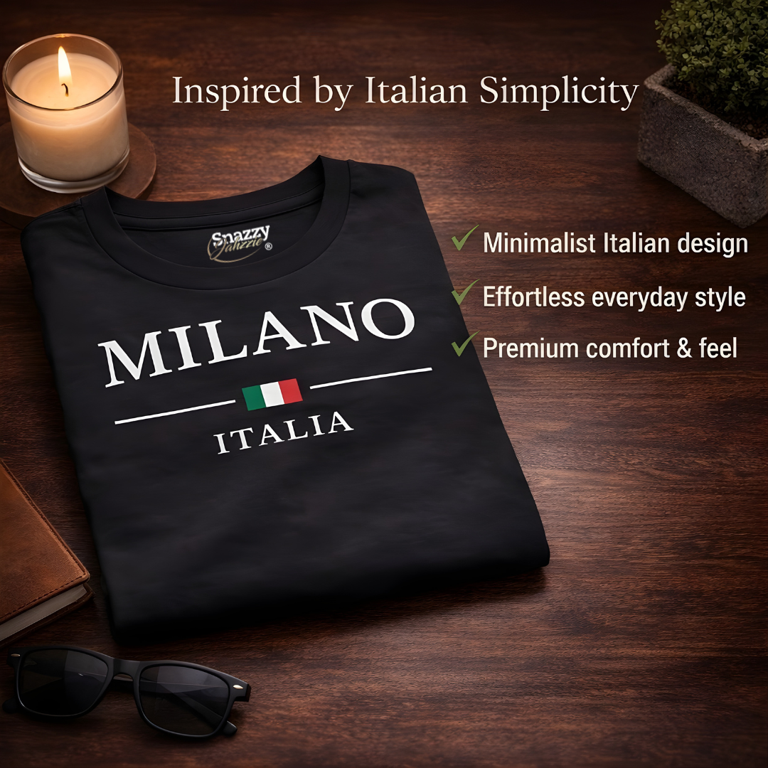 Unisex Milano, Italy Black T -Shirt