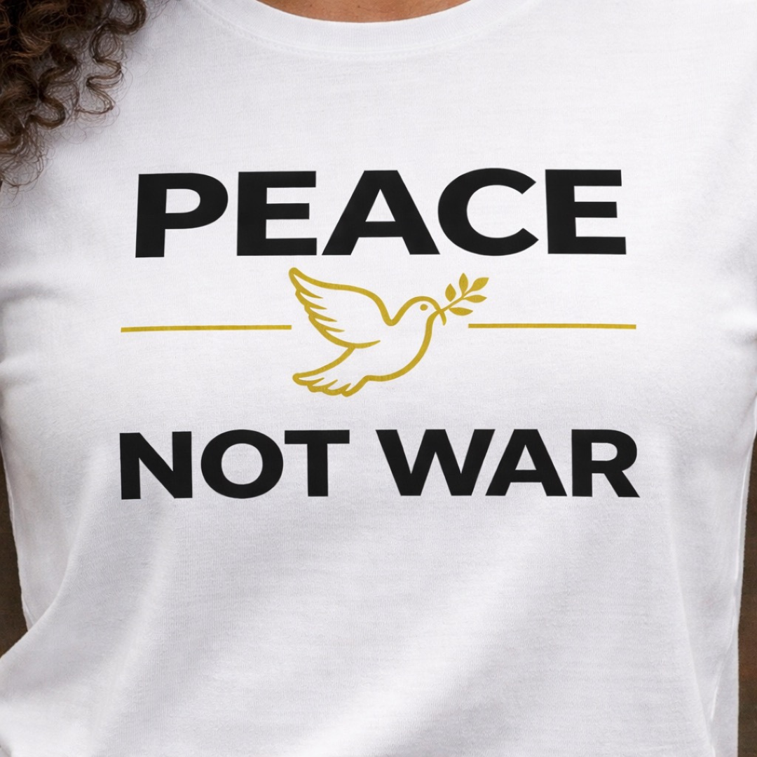 PEACE NOT WAR™ White T-Shirt | Minimalist Spiritual Graphic Tee